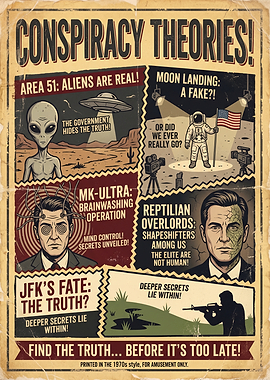 Conspiracy Theories Vintage Poster