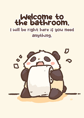 Cute Panda with Toilet Paper