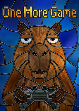Capybara Gamer Stained Glass