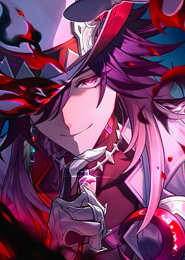 Anime character with dark magic