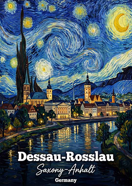 Dessau-Rosslau Germany Starry Night Painting