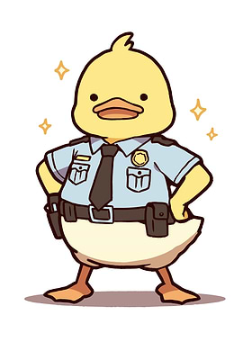 Cute Duck Police Officer