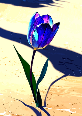 Vibrant Blue Tulip in Sunlight