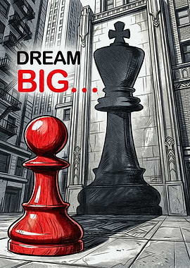 Dream Big Chess Pawn and King