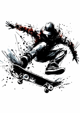 Skateboarder in Mid-Air