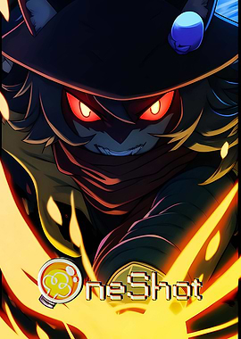 Niko from OneShot with glowing eyes
