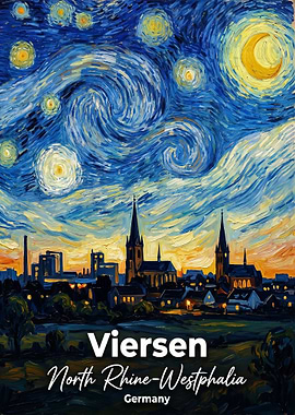 Viersen Germany Starry Night Painting