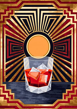 Art Deco Classic Whiskey Glass