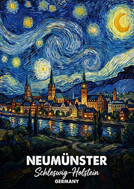 Neumünster Germany Starry Night Painting