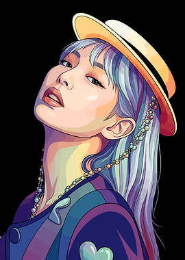 Pop Art Portrait of a Jennie Blackpink