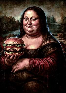 Mona Lisa Holding a Burger