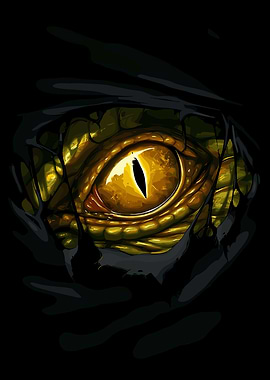 Dragon Eye Peeking Through Torn Fabric