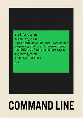Retro Terminal Command Line Minimalist Tech Poster
