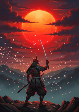 Samurai Under a Blood Moon
