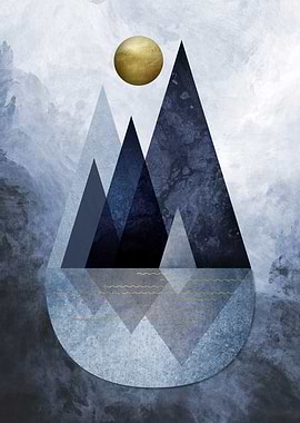 Geometric Mountain Landscape