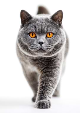 British Shorthair Cat Walking