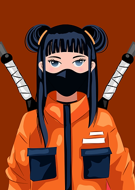 Anime Ninja Girl with Swords