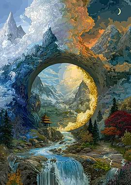 Dualistic Mountain Landscape Arch