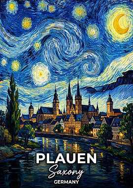 Plauen, Saxony, Germany Starry Night