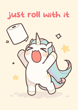 Cute Unicorn with Toilet Paper