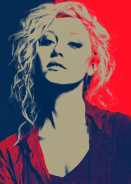 Pop Art Portrait of Christina aguilera