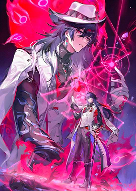 Anime Character with Magical Aura