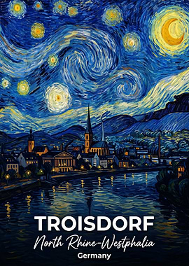 Troisdorf Germany Starry Night Painting