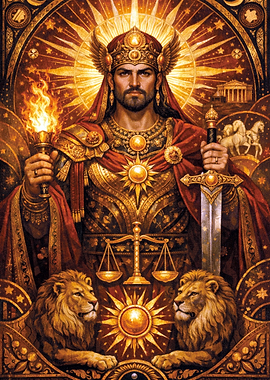 Mithra sun God with Sword and Torch