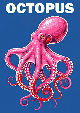 Pink Octopus with Text