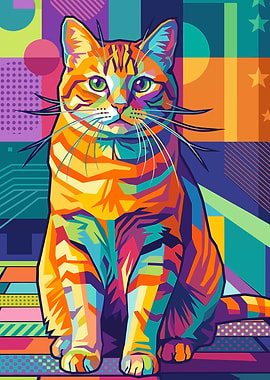 Colorful Cat Portrait