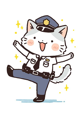 Cute Cat Police Officer Dancing