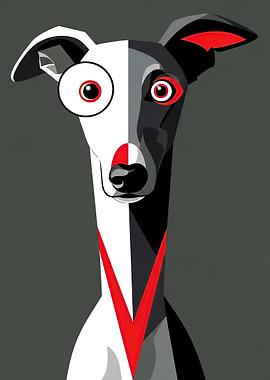Stylized Greyhound Portrait