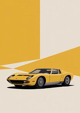 Yellow Lamborghini Miura