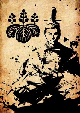 Samurai Warrior with Crest