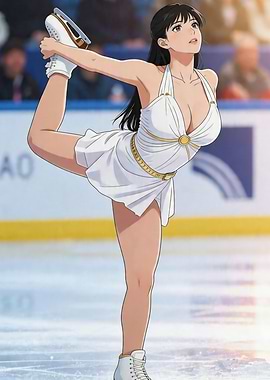 Figure Skater in White Dress