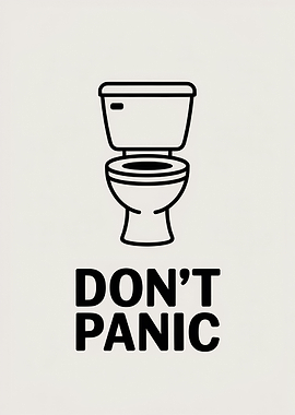 Don't Panic Toilet Humor