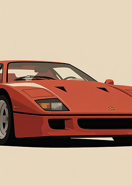 Red Ferrari F40 Vintage