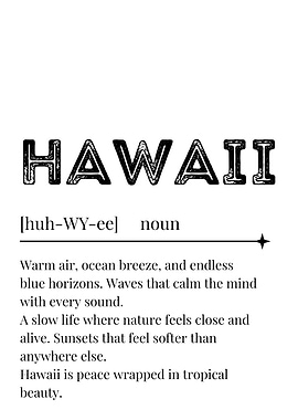 Hawaii Definition Poster