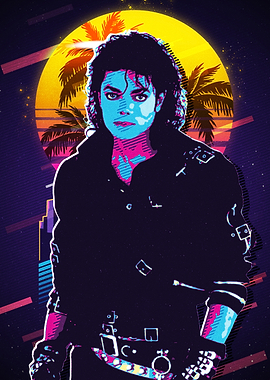 Michael Jackson Retro Sunset Pop Art