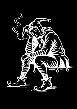 Sad Jester Smoking