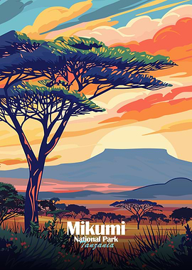 Mikumi National Park Tanzania Sunset