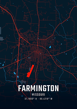 Farmington Missouri City Map