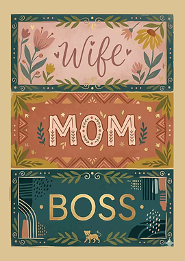 Wife Mom Boss Text Art