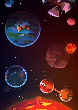 Sci-fi planets and spaceships