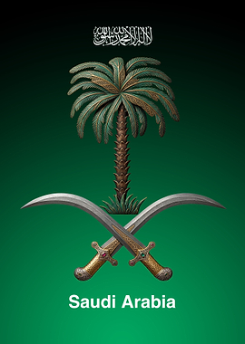 Saudi Arabia Emblem with Text