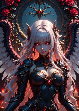 Demonic Angel with Red Eyes