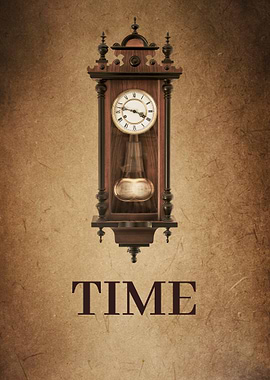 Vintage Clock with TIME Text