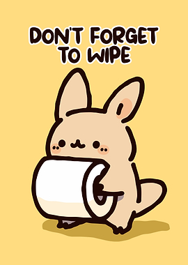 Cute Kangaroo Holding Toilet Paper