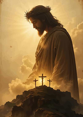 Jesus Christ and the Three Crosses