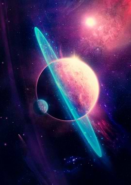 Ringed Planet in Nebula